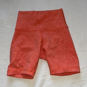 lululemon coral biker shorts